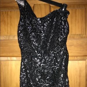 NWT Calvin Klein One Shoulder Long Pattern Dress